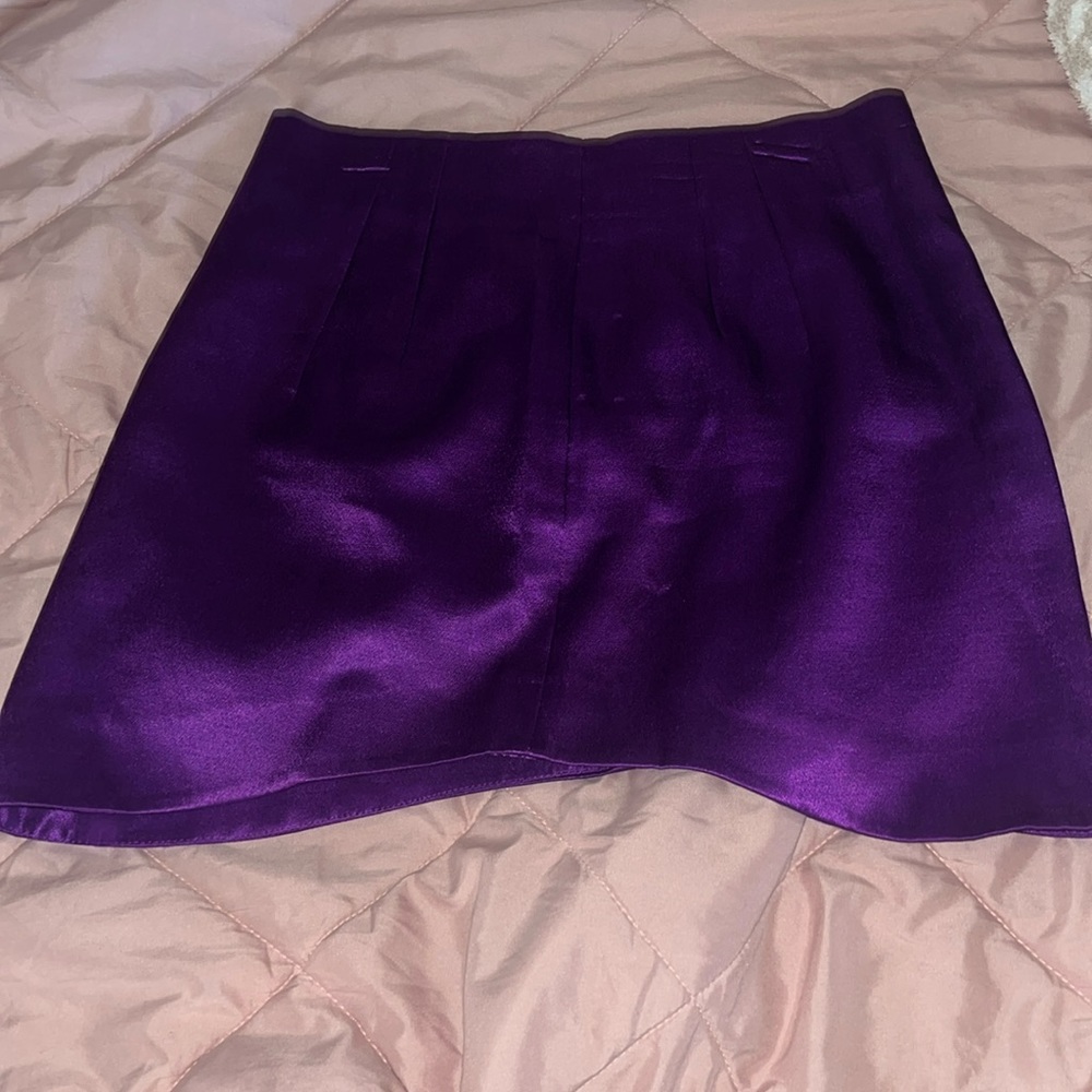 Satin Purple Mini Skirt